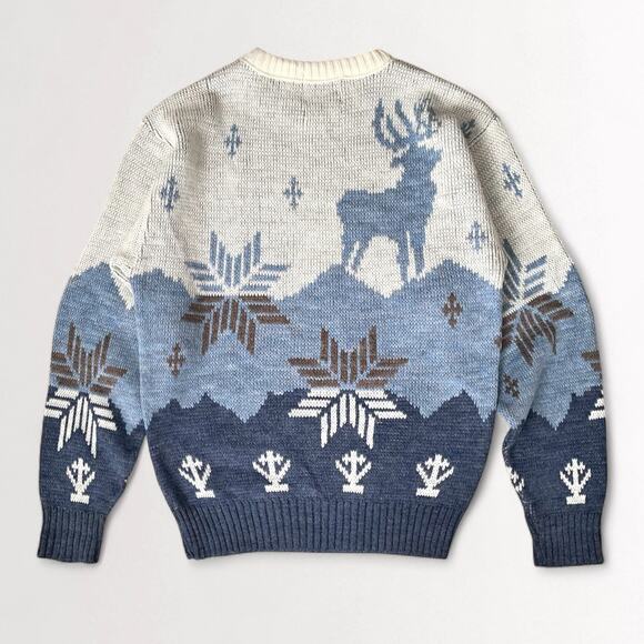 90s Nordic Scandi Hygge Crewneck Pullover Sweater Cozy Winter Minimalist Sz M - Picture 4 of 8